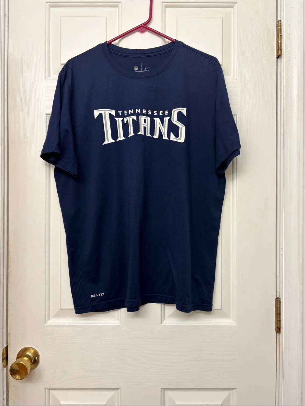 Nike Dri-Fit Tennessee Titans Mens XL T-Shirt Navy Performance Graphic Tee NF